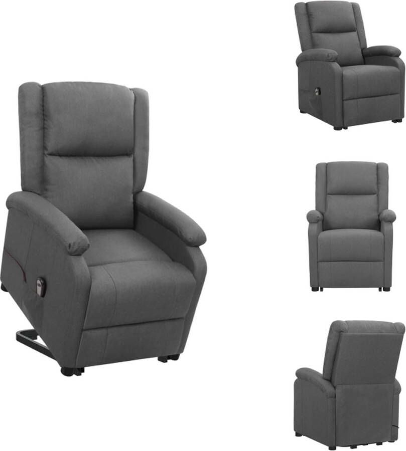 VidaXL Sta-op-stoel Relaxfauteuil donkergrijs 70 x 89 x 103.5 cm verstelbaar montageset Fauteuil