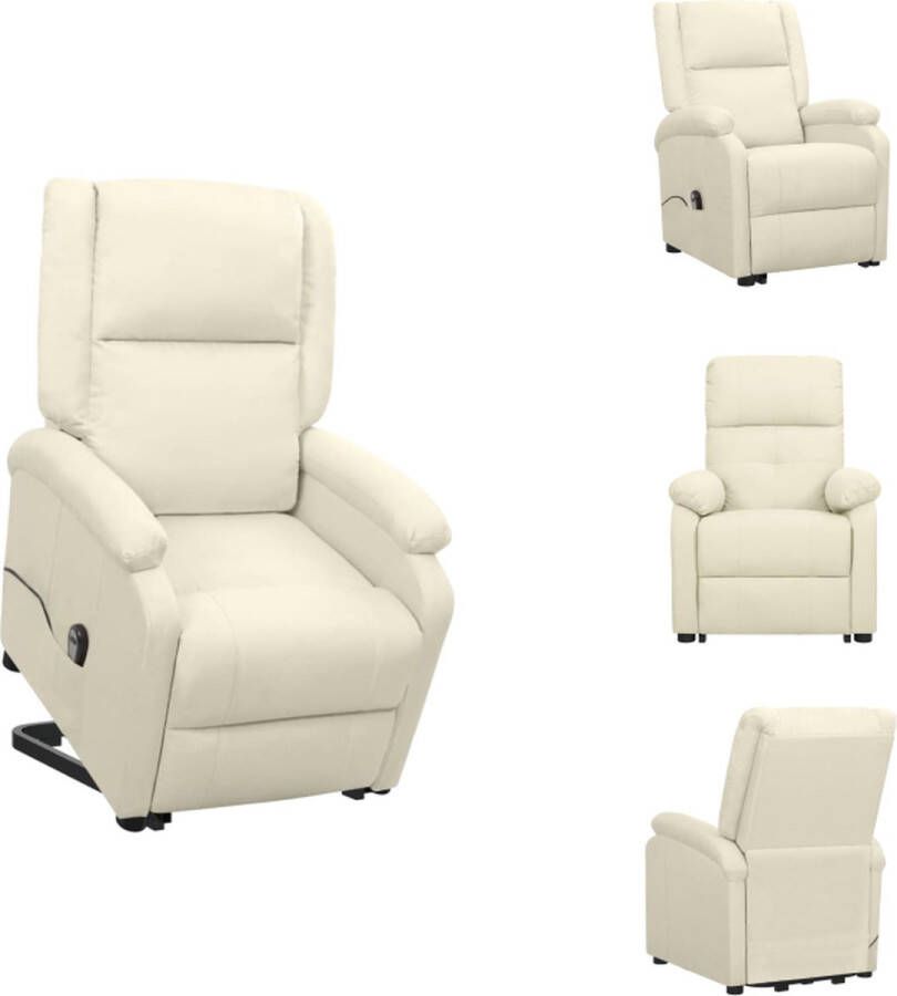 VidaXL Sta-op-stoel Relaxfauteuil Elektronisch verstelbaar Geschikt voor ouderen en mensen met rugklachten Crème Afmetingen- 70 x 89 x 103.5 cm Montage vereist Fauteuil