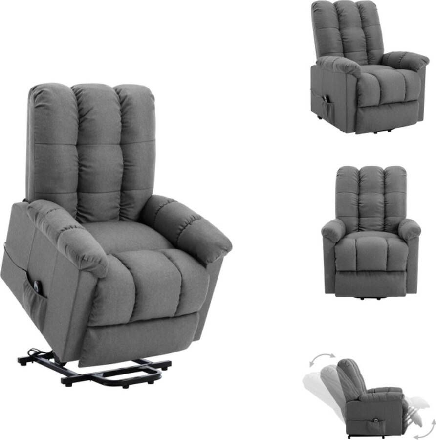 VidaXL Sta-op-stoel Relaxfauteuil Lichtgrijs 77 x 92 x 103 cm Verstelbaar Fauteuil