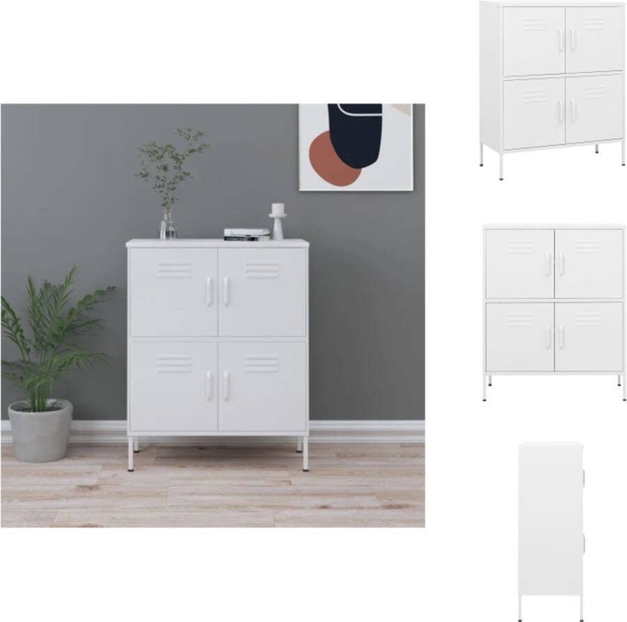 VidaXL Stalen Opbergkast 80 x 35 x 101.5 cm Wit Kast