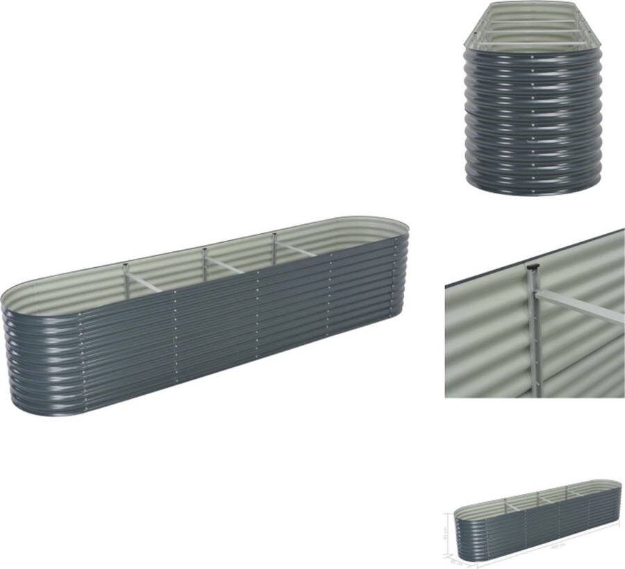 VidaXL Stalen Tuinbak 400 x 80 x 81 cm Gegalvaniseerd Bloempot