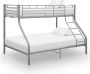 Vida XL Stapelbedframe metaal grijs 140x200 cm 90x200 cm SKU: V287904 - Thumbnail 1