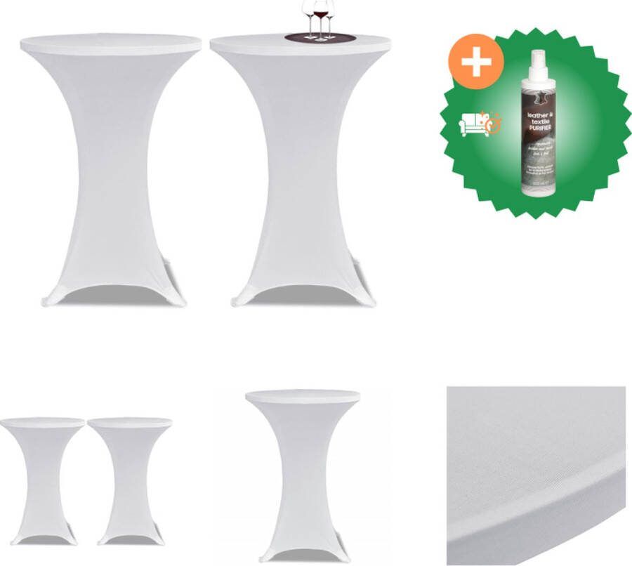 VidaXL Statafelhoes Stretch Ø70cm Wit (2 stuks) Tuinmeubelhoes Inclusief Reiniger