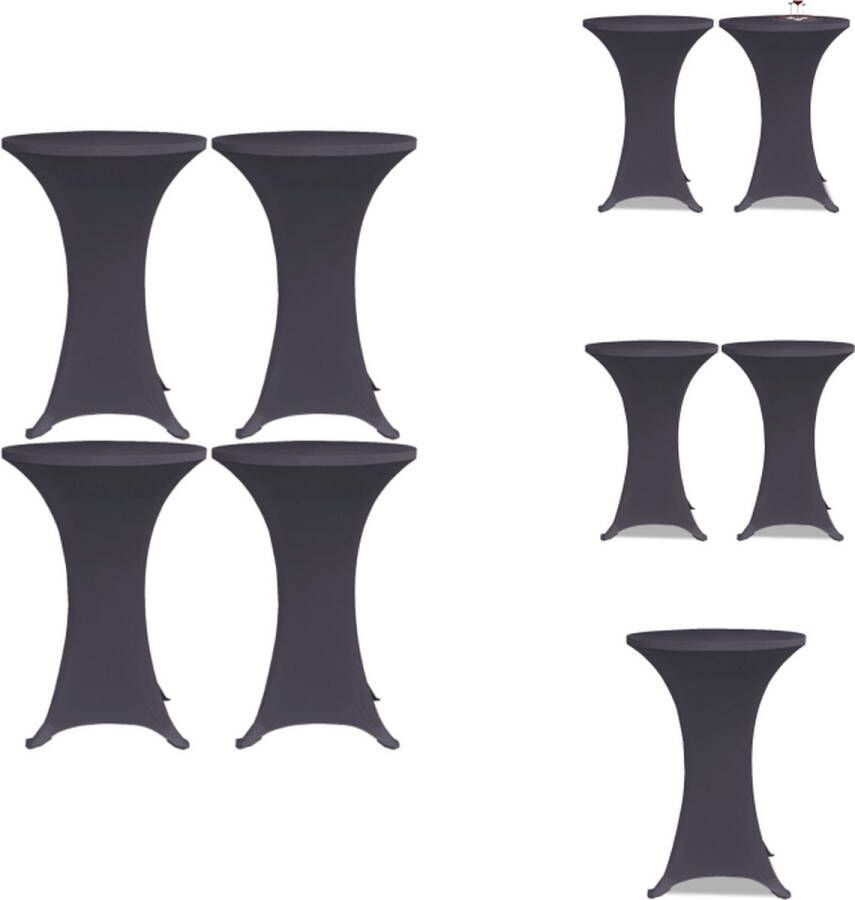 VidaXL Statafelhoezen Stretchstof Geschikt voor tafels tot 120 cm Set van 4 Antraciet Tuinmeubelhoes