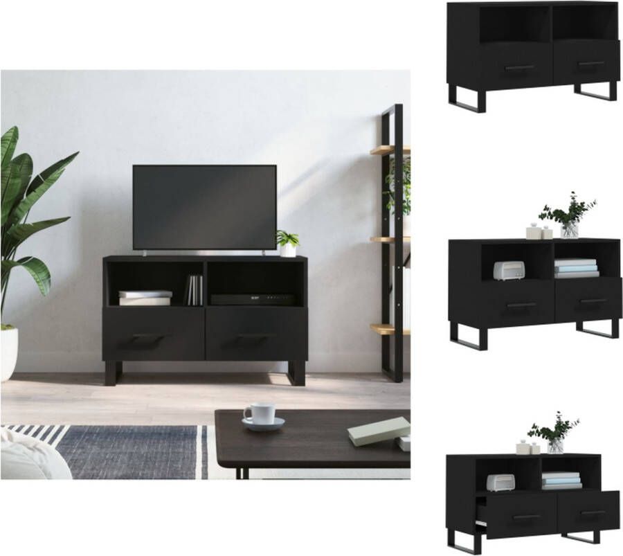 VidaXL Stevige TV-kast 80x36x50 cm Zwart Kast