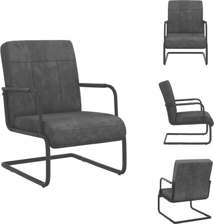 VidaXL Stoel Industrieel 64.5 x 77 x 88.5 cm Donkergrijs Zwart Fauteuil