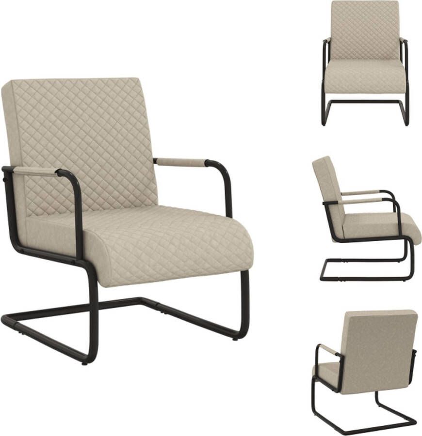 VidaXL Stoel Industrieel 64.5 x 77 x 88.5 cm Lichtgrijs Zwart Kunstleer Metaal Fauteuil