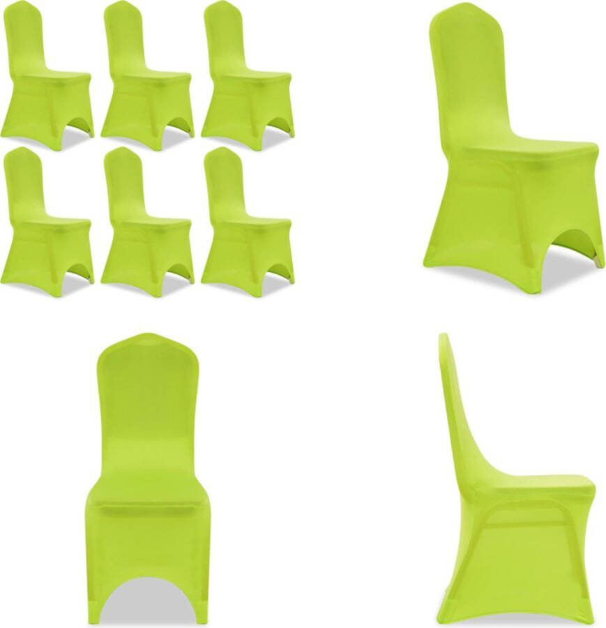 VidaXL Stoelhoes stretch antraciet 6st groen Stoelhoes Stoelhoezen Stoel Hoes Stoel Hoezen