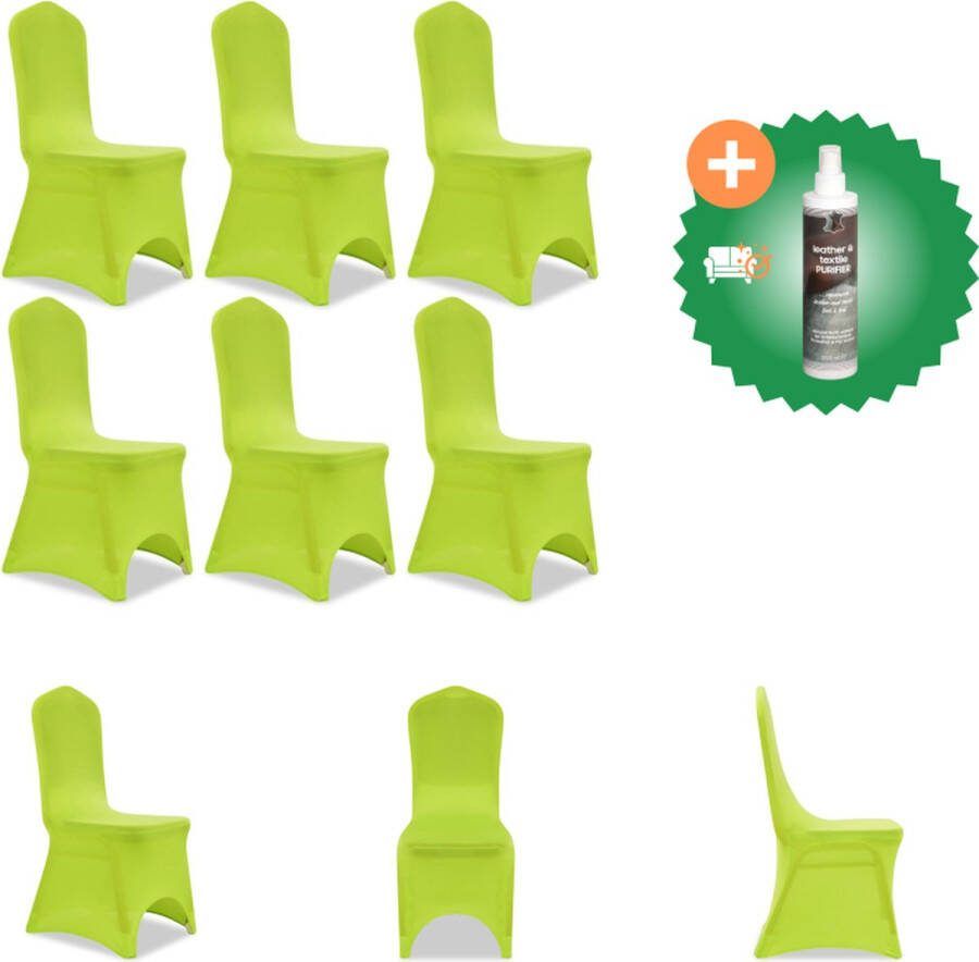 VidaXL Stoelhoes stretch antraciet 6st groen Tuinmeubelhoes Inclusief Reiniger