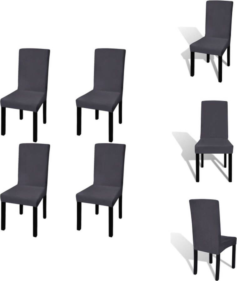 VidaXL Stoelhoezen Antraciet Universeel Voor stoelen tot 55 cm 10% Spandex Tuinmeubelhoes