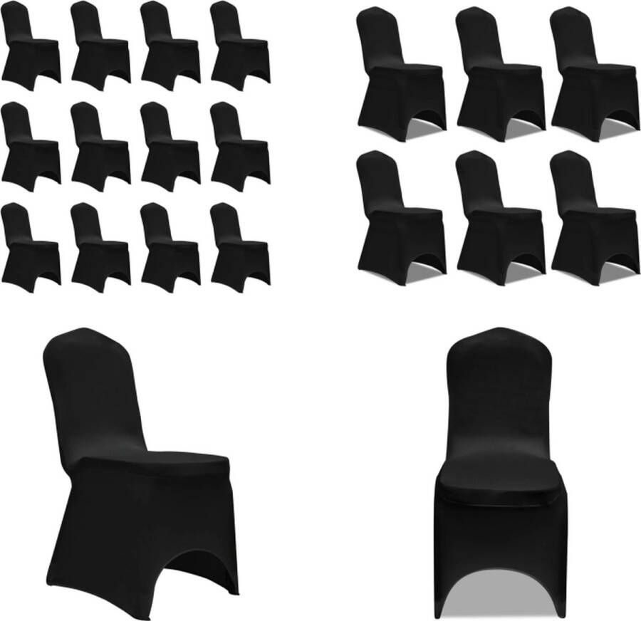 VidaXL Stoelhoezen stretch 12 st zwart Stoelhoes Stoelhoezen Stoel Hoes Stoel Hoezen
