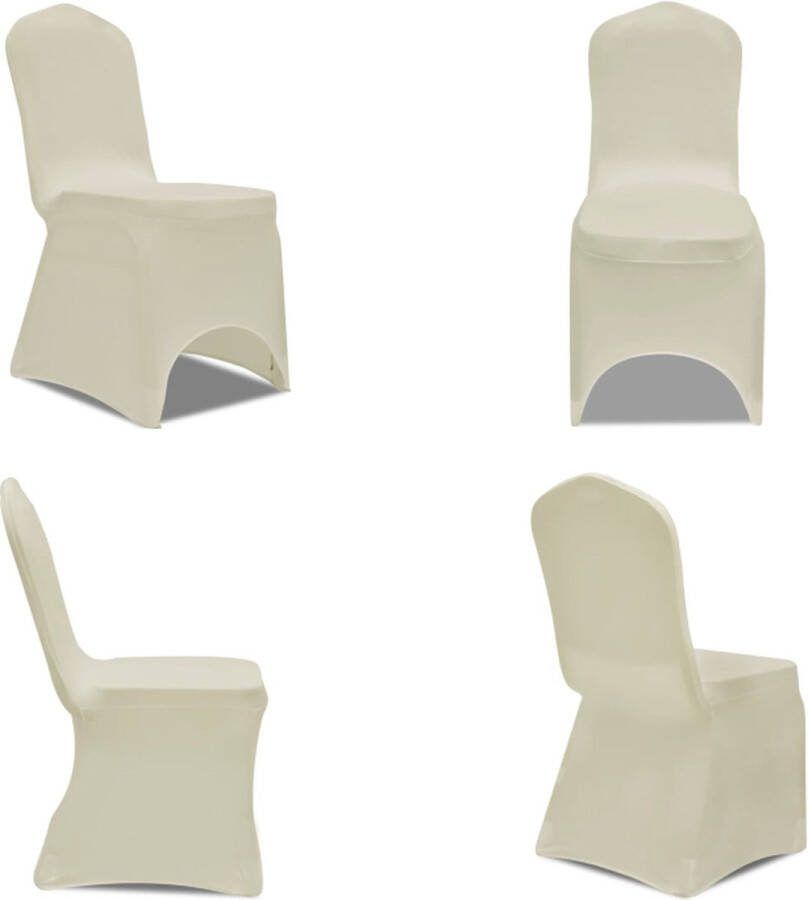 VidaXL Stoelhoezen stretch crème 100 st Stoelhoes Stoelhoezen Stoel Hoes Stoel Hoezen