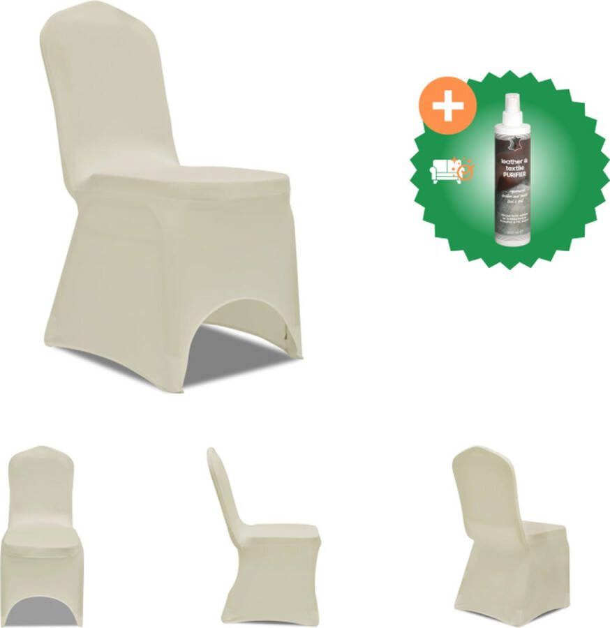 VidaXL Stoelhoezen stretch crème 100 st Tuinmeubelhoes Inclusief Reiniger