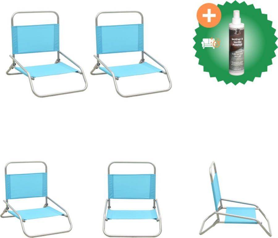 VidaXL Inklapbare Campingstoelenset Strandstoel 51x61x58 cm Turquoise Tuinstoel Inclusief Reiniger