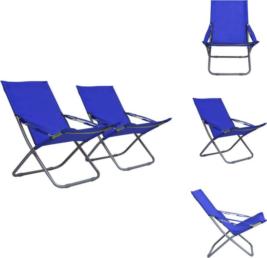 VidaXL Strandstoelen Blauw 58 x 76 x 88 cm Inklapbaar Tuinstoel