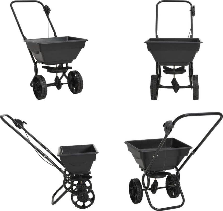 VidaXL Strooiwagen duwmodel 15 L 92x46x70 cm PVC en staal Strooiwagen Strooiwagens Strooimachine Strooimachines