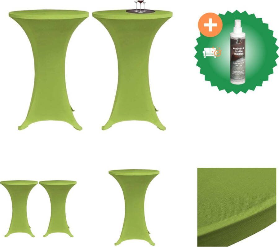 VidaXL Tafelhoes stretch 2 stuks 60 cm groen Tuinmeubelhoes Inclusief Reiniger