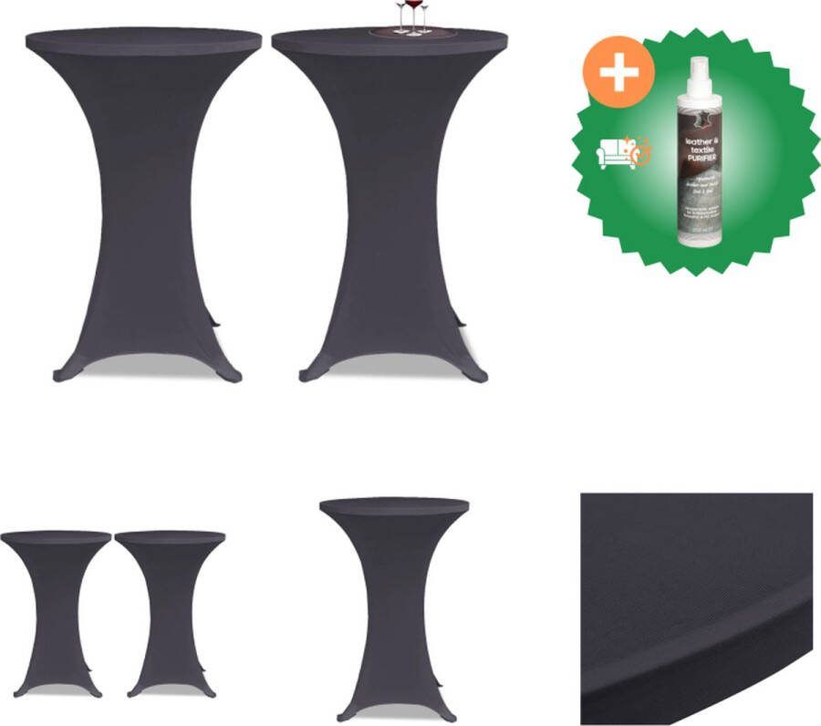 VidaXL Tafelhoes stretch 2 stuks 70 cm antraciet Tuinmeubelhoes Inclusief Reiniger