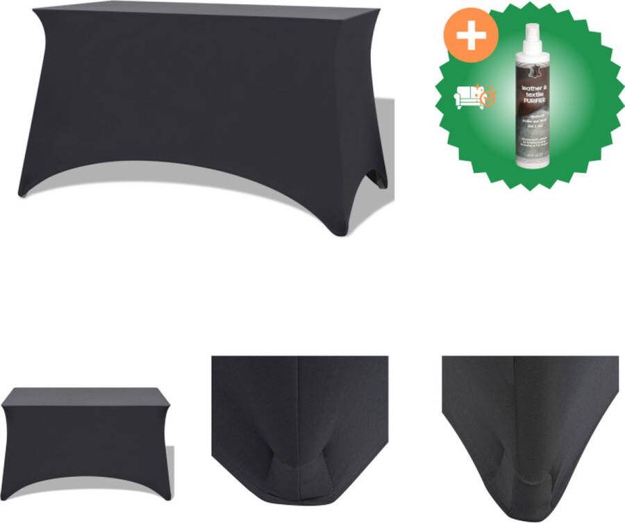 VidaXL Tafelhoes stretch antraciet 120x60 5x74 cm 2 st Tuinmeubelhoes Inclusief Reiniger