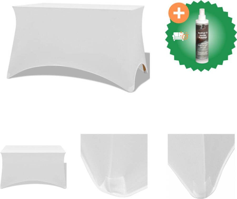 VidaXL Tafelhoes stretch wit 120x60 5x74 cm 2 st Tuinmeubelhoes Inclusief Reiniger