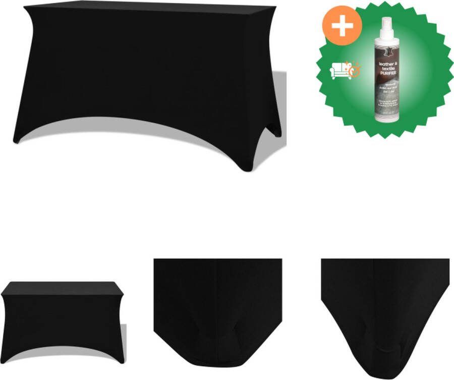 VidaXL Tafelhoes stretch zwart 243x76x74 cm 2 st Tuinmeubelhoes Inclusief Reiniger