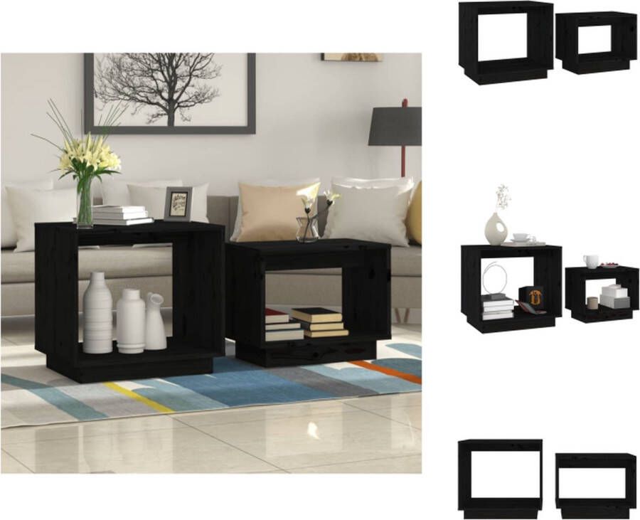 VidaXL Tafelset Salontafel 50 x 40 x 47 cm Massief grenenhout Tafel