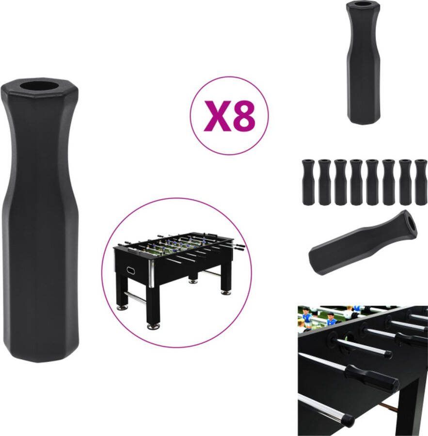 VidaXL Tafelvoetbal Handvatten 16 mm Zwart ABS 8x Voetbaltafelpoppetje