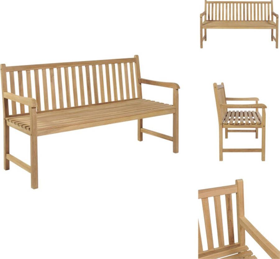 VidaXL Teakhouten Buitenbank 150 x 62.5 x 90 cm Stabiel en duurzaam Tuinbank