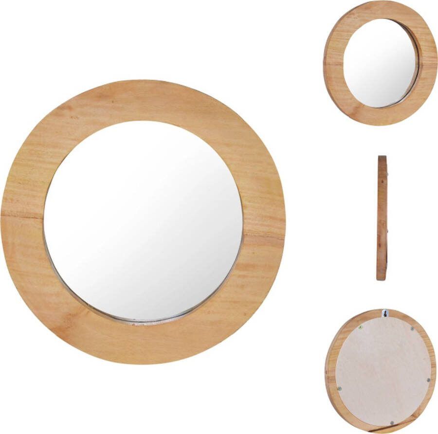 VidaXL Teakhouten Spiegel 40 cm Diameter Handgemaakt Frame Spiegel