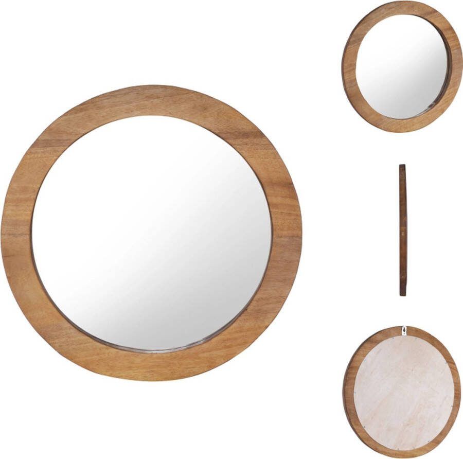 VidaXL Teakhouten Spiegel 60 cm Retro houten frame Spiegel
