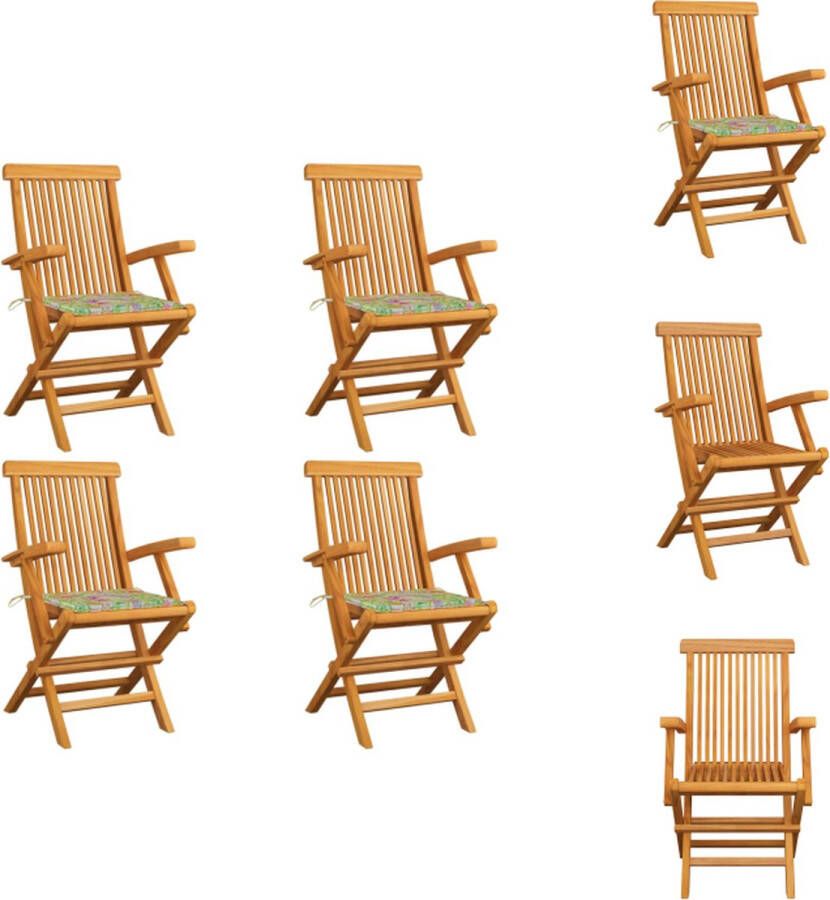 VidaXL Teakhouten Tuinstoelenset 4 stoelen 55x60x89 cm Duurzaam en weerbestendig Tuinstoel