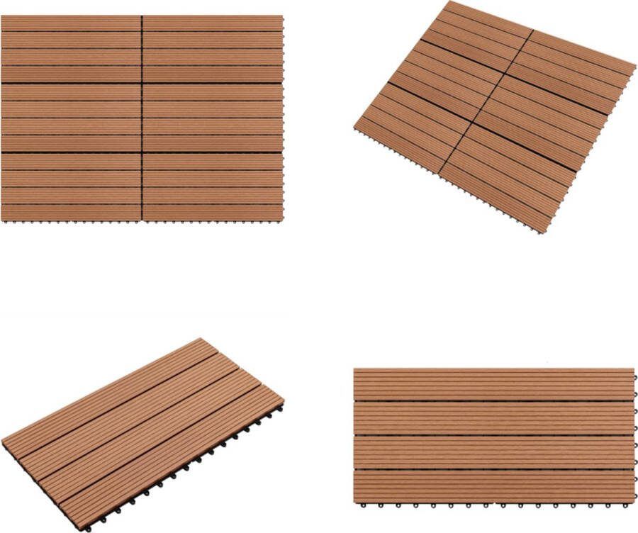 VidaXL Tegels 6 st 1m² 60x30 cm HKC bruin Terrastegel Terrastegels Tegel Tegels