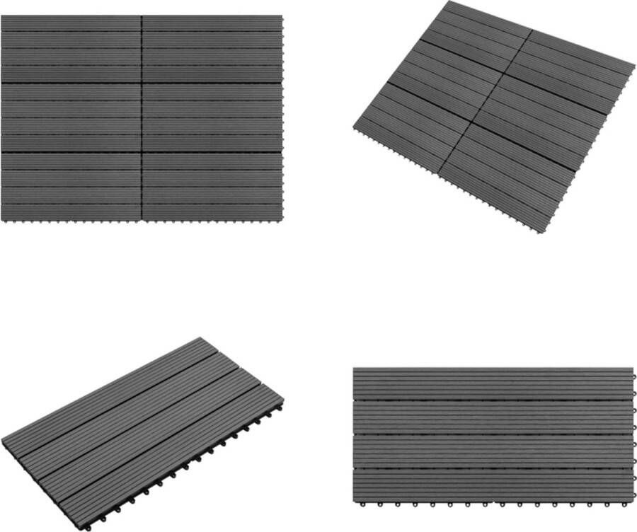 VidaXL Tegels 6 st 1m² 60x30 cm HKC grijs Terrastegel Terrastegels Tegel Tegels