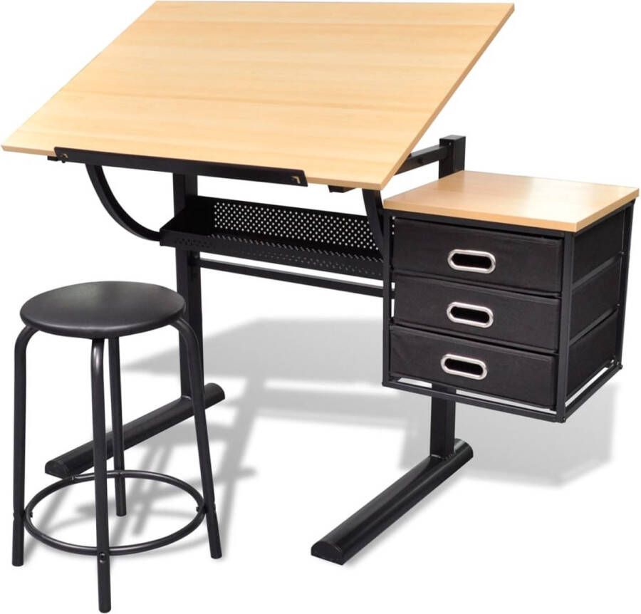 VidaXL -Tekentafel-met-kastje-+-kruk