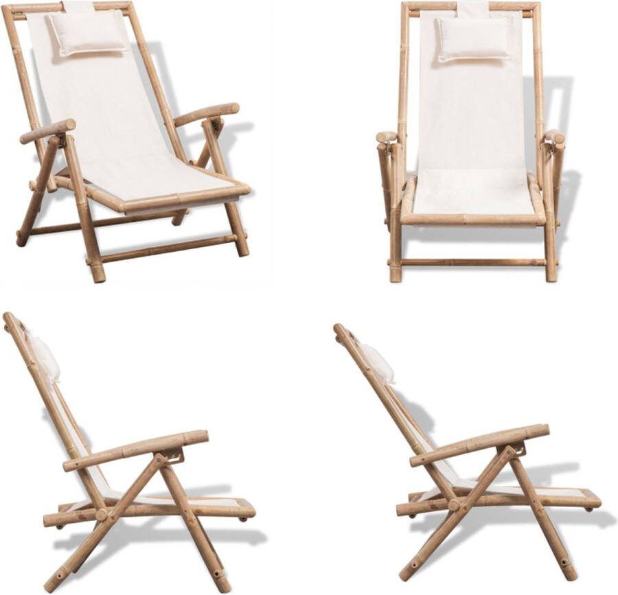 VidaXL Terrasstoel bamboe Ligstoel Ligstoelen Lig Stoel Lig Stoelen