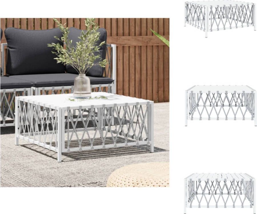 VidaXL Terrastafel Trendy Tuintafel 70 x 70 x 34 cm Geweven stof Gepoedercoat staal Tuinbank