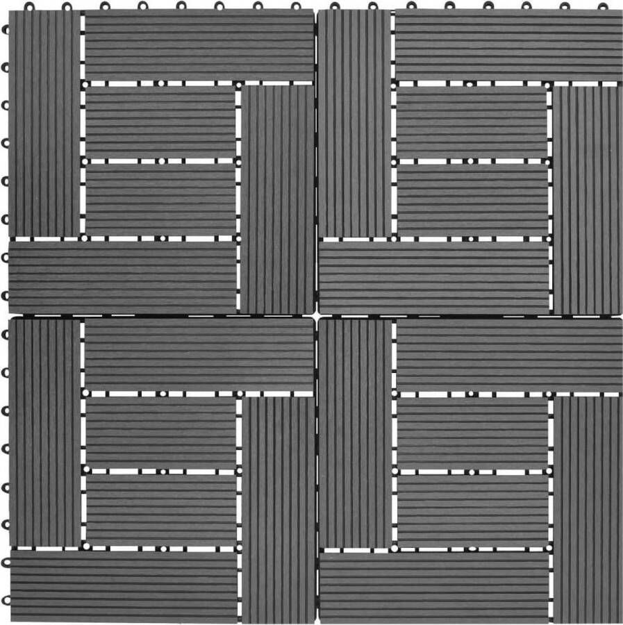 VidaXL Terrastegels 11 stuks 30 x 30 cm WPC 1 m2 (grijs)