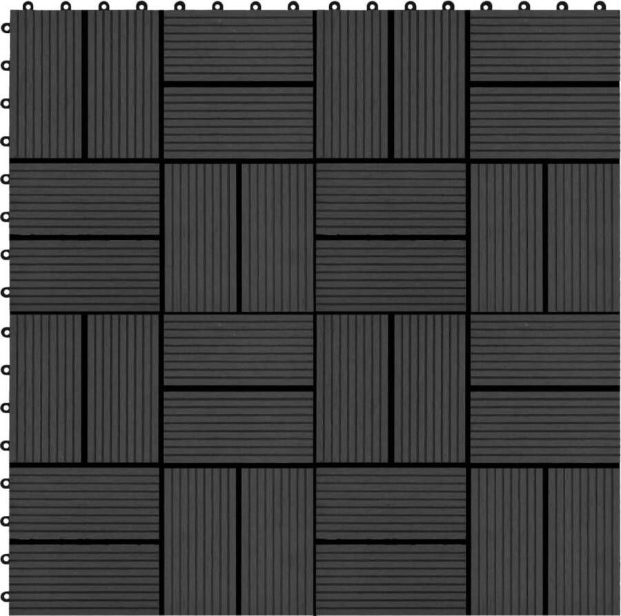 VidaXL Terrastegels 30x30 cm 1 m² HKC zwart 11 st