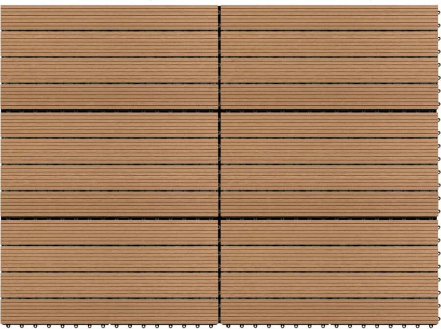 VidaXL Terrastegels 6 st 60x30 cm 1 08 m² HKC bruin