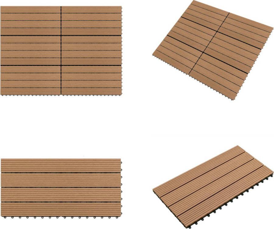 VidaXL Terrastegels 6 st 60x30 cm 1-08 m² HKC bruin Terrastegel Terrastegels Tegel Tegels