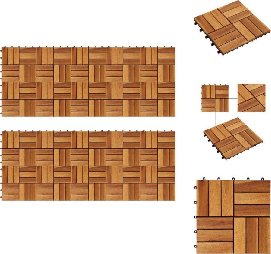 VidaXL Terrastegels Acacia Hardhout 30 x 30 cm Anti-slip 20 stuks Vloer