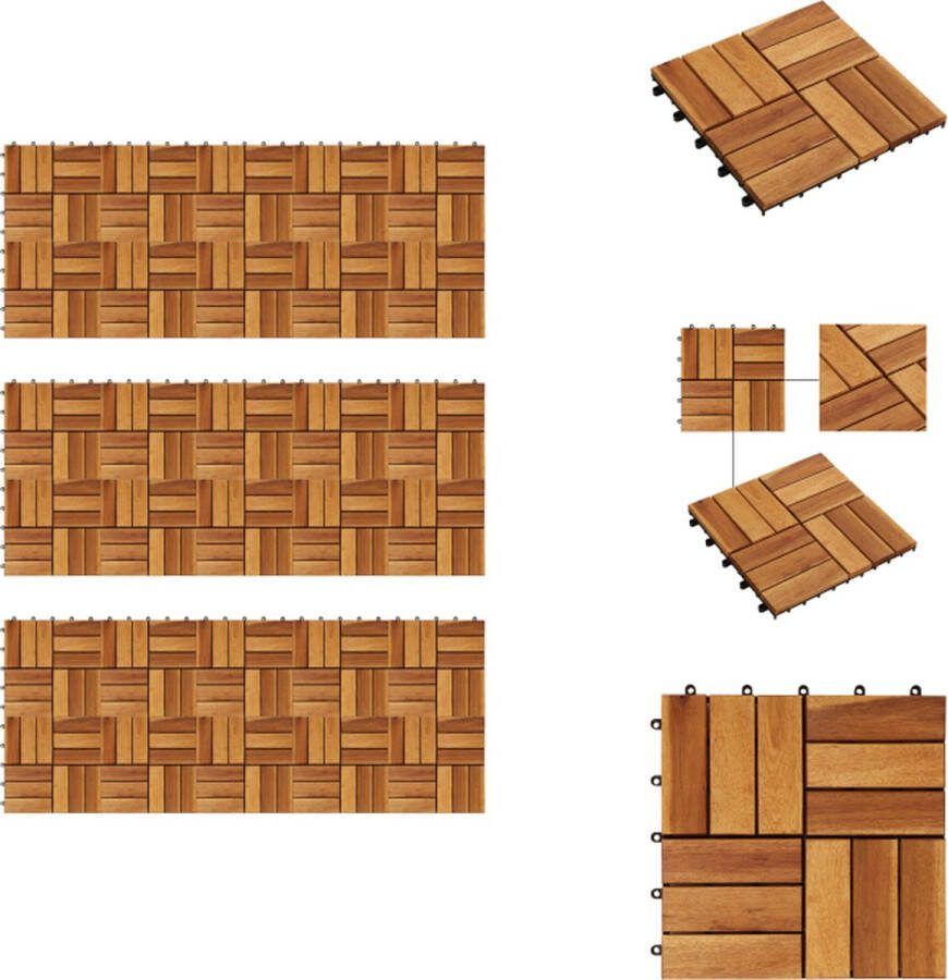 VidaXL Terrastegels Acacia Hardhout 30x30 cm Anti-slip 30 Stuks Vloer
