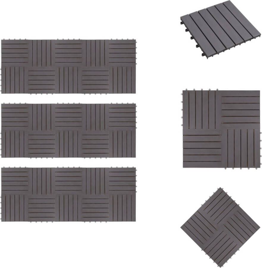 VidaXL Terrastegels Acacia Hardhout 30x30 cm Anti-slip Vloer
