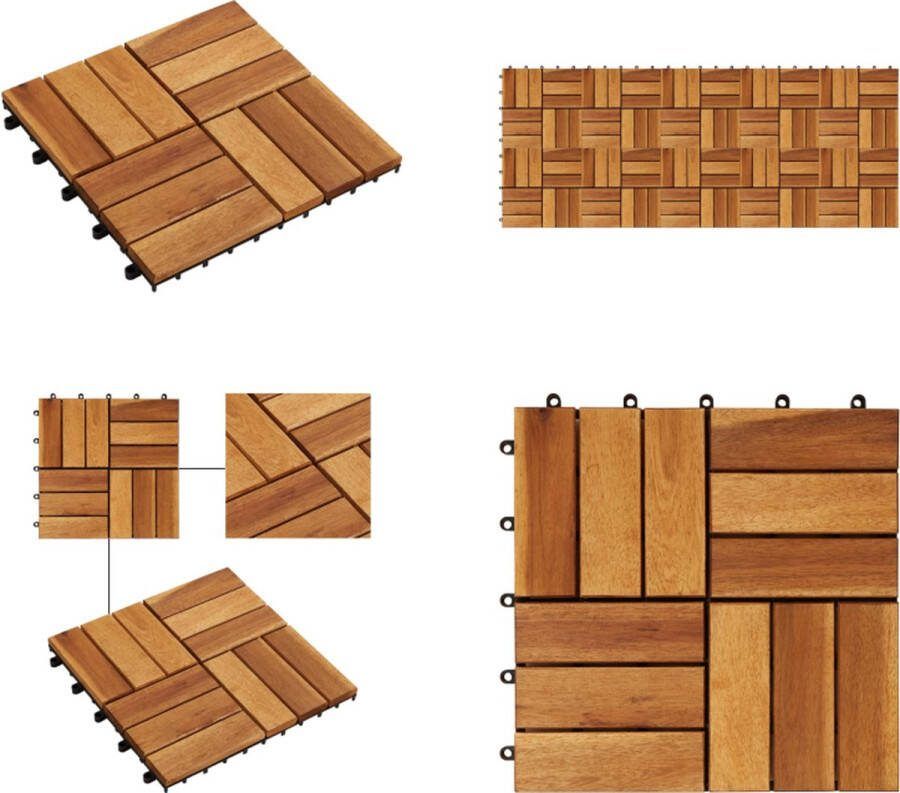 VidaXL Terrastegels acaciahout 30 x 30 cm (10 stuks) Terrastegel Terrastegels Tegel Tegels