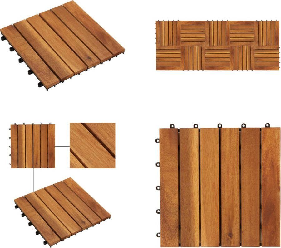VidaXL Terrastegels acaciahout 30 x 30 cm verticaal patroon (10 stuks) Terrastegel Terrastegels Tegel Tegels