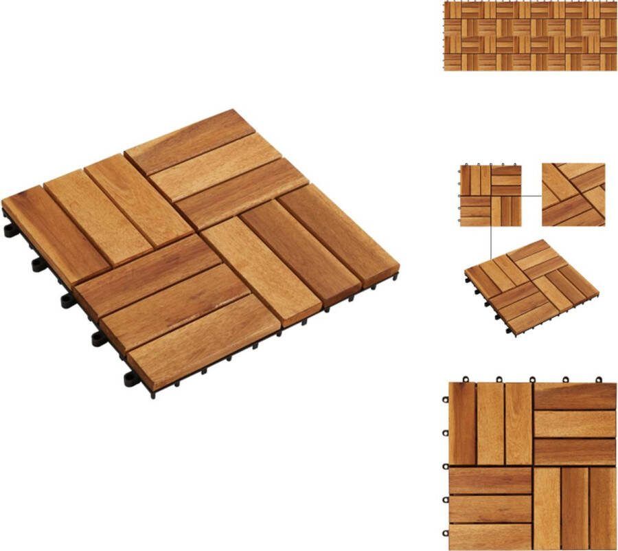 VidaXL Terrastegels Acaciahout 30x30 cm Anti-slip Set van 1 Vloer