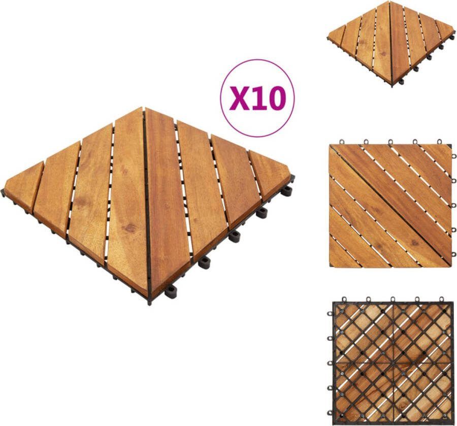 VidaXL Terrastegels Hout 30 x 30 cm Acaciahout Bruin 10 stuks Vloer