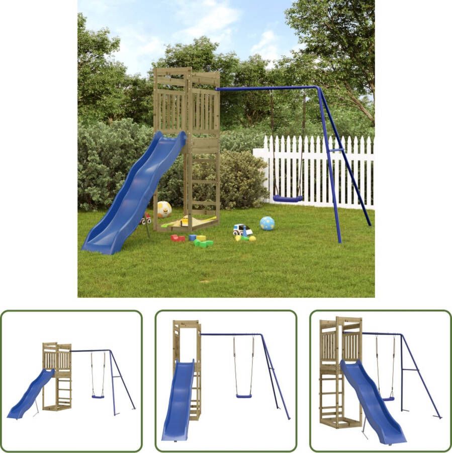 VidaXL The Living Store houten speelset speeltuin voor kinderen 242 x 349 x 207 cm duurzaam grenenhout