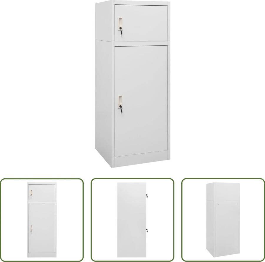 VidaXL The Living Store Lockerkast Staal 53x53x140 cm Lichtgrijs