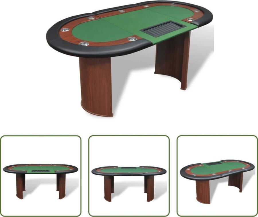 VidaXL The Living Store Pokertafel Casino kwaliteit 208 x 107 x 81 cm Groen